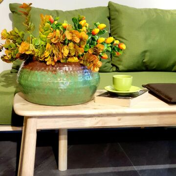 Bianco Bakır Görünümlü Metal Vazo 28cm