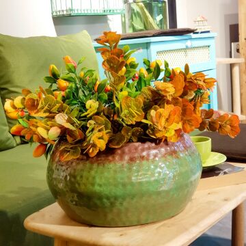 Bianco Bakır Görünümlü Metal Vazo 28cm