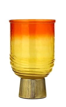 Kehribar Lale Cam Vazo 27cm