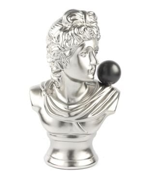 Gümüş Renk Büst Seramik Obje 26x17x45cm