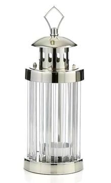 Kristal Çubuklu Mumluk Gümüş 39cm