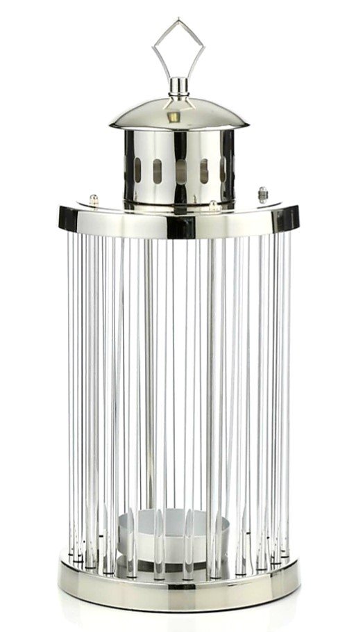 Kristal Çubuklu Mumluk Gümüş 54cm