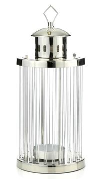 Kristal Çubuklu Mumluk Gümüş 54cm