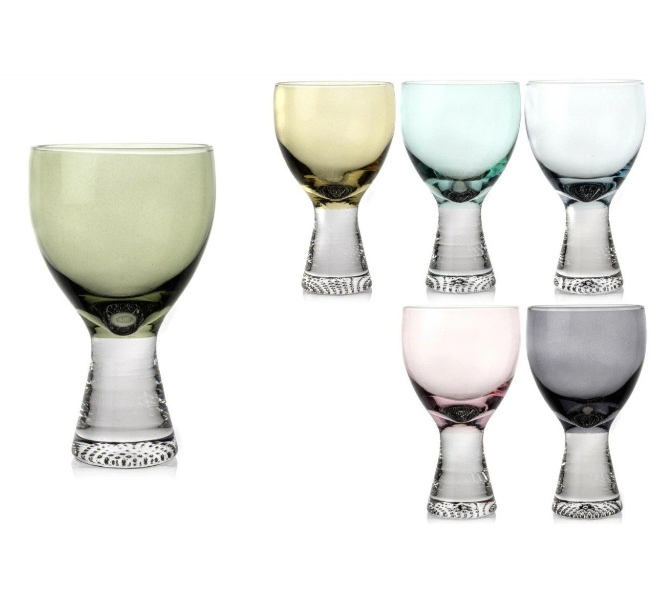 6lı Mix Renkli Ayaklı Bardak