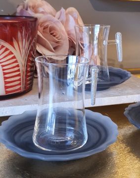 Gümüş Gri 6lı Çay Bardağı Seti