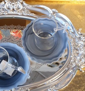 Gümüş Gri 6lı Çay Bardağı Seti