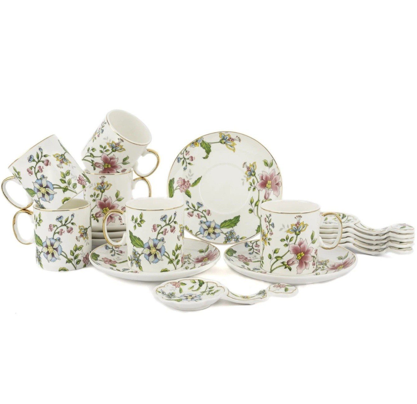 Florid 6lı Kahve Fincanı Seti 18 Parça 100cc