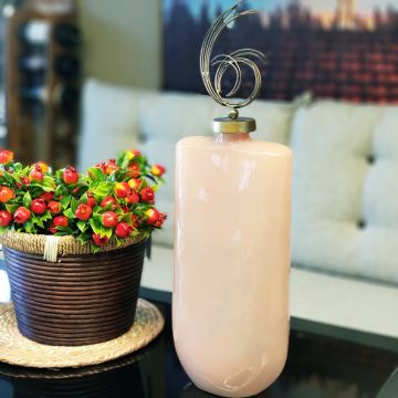 Gandi Cam Dekoratif Vazo Pembe