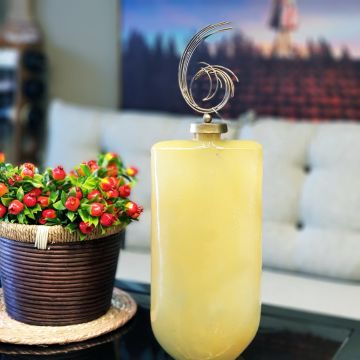 Gandi Cam Dekoratif Vazo Sarı