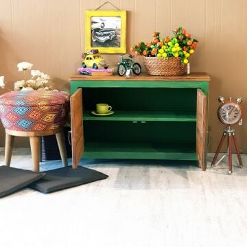 Mini Çift Kapaklı Eskitme Dolap