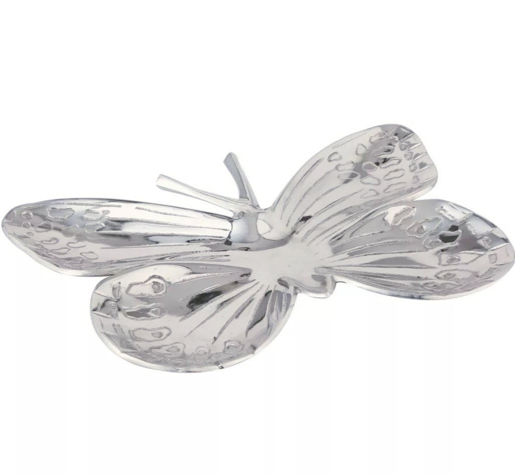 Gümüş Dekor Kelebek Tabak Büyük Boy