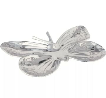 Gümüş Dekor Kelebek Tabak Büyük Boy