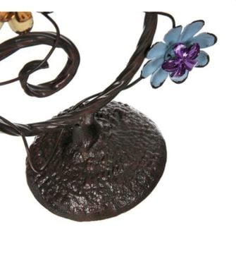 Retro Metal Çiçekli Mumluk