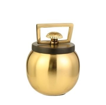 Gold&Siyah Kapaklı Metal Küp Orta Boy 13cm