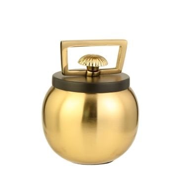 Gold&Siyah Kapaklı Metal Küp Büyük Boy 15cm