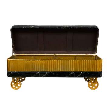 Vitale Lux Mermer Görünümlü Büyük Boy Puf