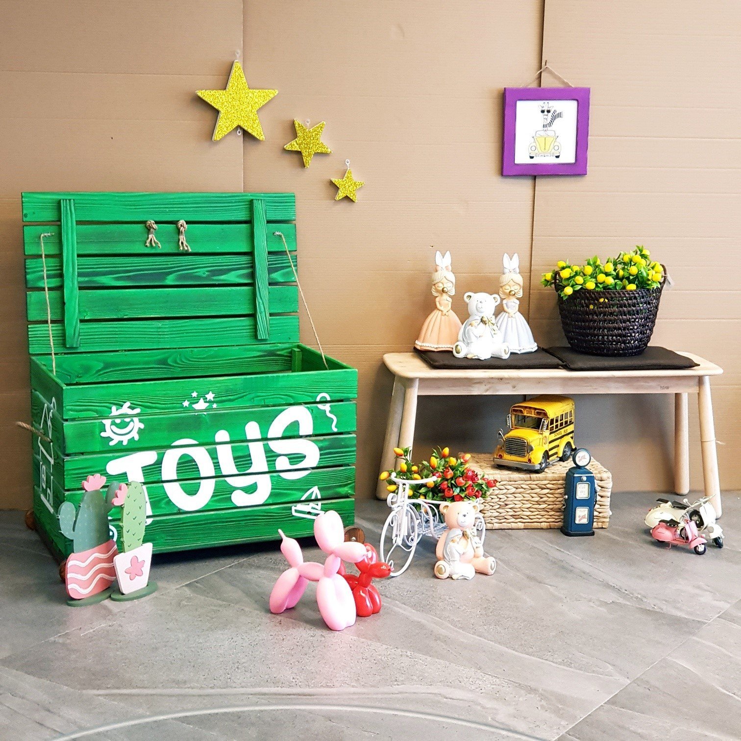 Toys Ahşap Sandıklı Oyuncak Kutusu