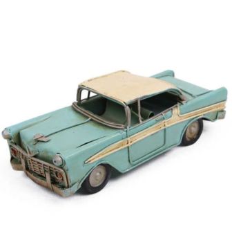 Metal Dekoratif Araba Pasaklı Kontes Chevrolet Mini Boy Mavi