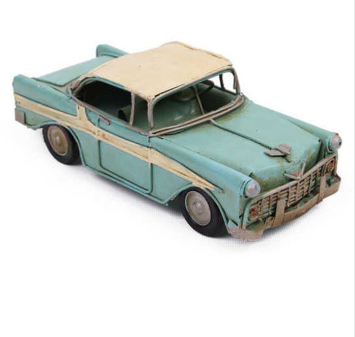 Metal Dekoratif Araba Pasaklı Kontes Chevrolet Mini Boy Mavi