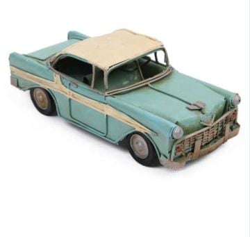 Metal Dekoratif Araba Pasaklı Kontes Chevrolet Mini Boy Mavi