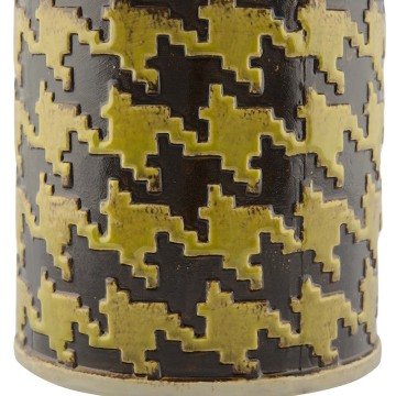 Slim Seramik Kapaklı Vazo Sarı