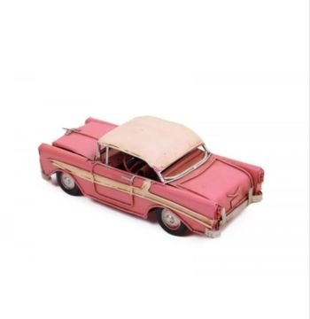 Metal Dekoratif Araba Pasaklı Kontes Chevrolet Mini Boy Pembe