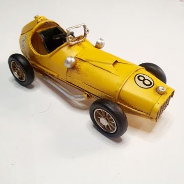 Nostaljik No 8 Yarış Arabası Sarı Mini Boy