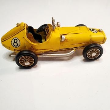 Nostaljik No 8 Yarış Arabası Sarı Mini Boy