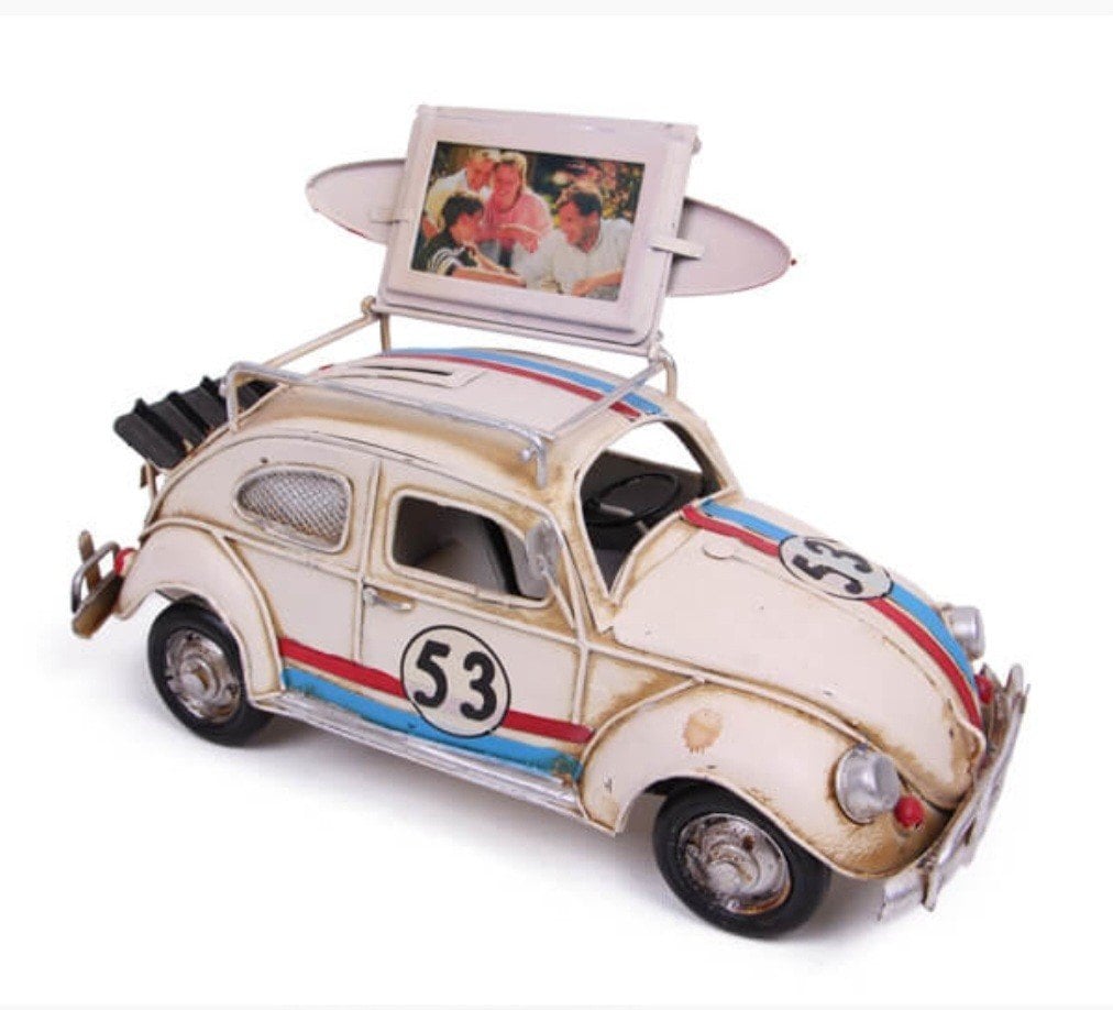 Vintage Vosvos Büyük Boy Metal Somon Çerçeveli Kumbara