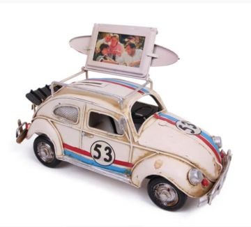 Vintage Vosvos Büyük Boy Metal Somon Çerçeveli Kumbara