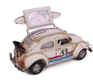 Vintage Vosvos Büyük Boy Metal Somon Çerçeveli Kumbara