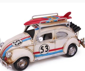 Vintage Vosvos Büyük Boy Metal Somon Çerçeveli Kumbara