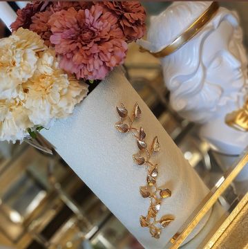 Krem Silindir Vazo 25cm