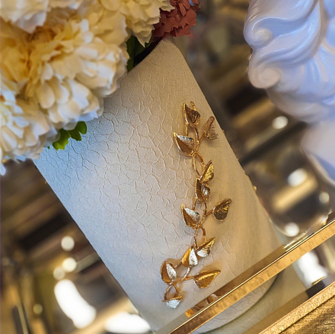 Krem Silindir Vazo 20cm