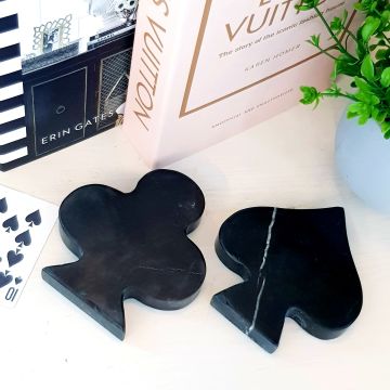 Mermer Maça & Sinek dekoratif Obje Siyah