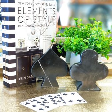 Mermer Maça & Sinek dekoratif Obje Siyah