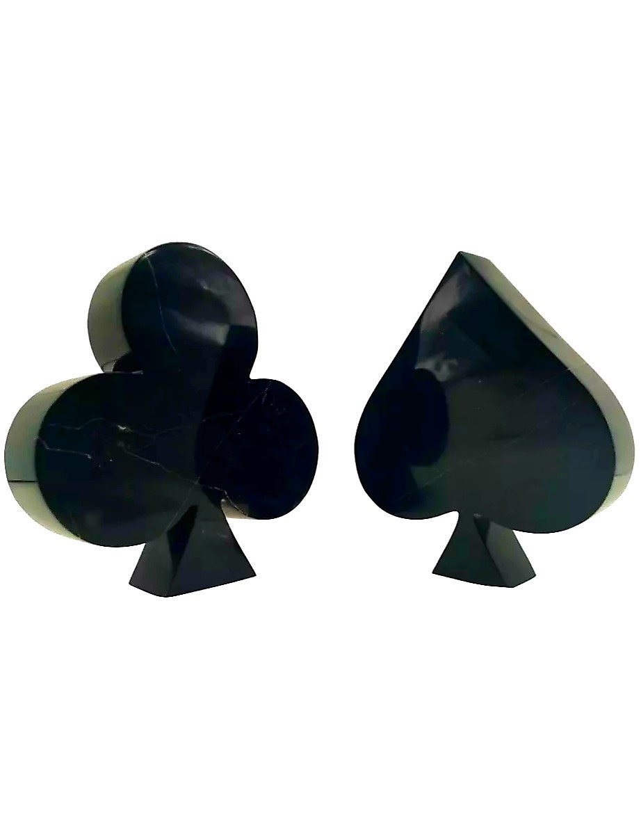 Mermer Maça & Sinek dekoratif Obje Siyah