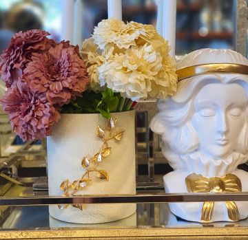 Krem Silindir Vazo 15cm