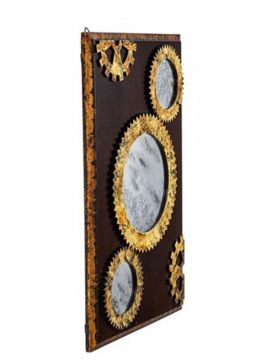 Otantik Ahşap Çark Model Duvar Aynası