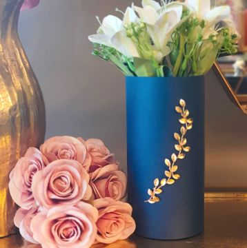 Lacivert Silindir Vazo 25cm