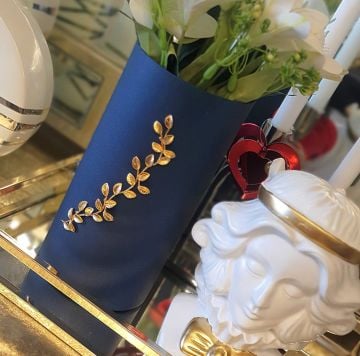 Lacivert Silindir Vazo 25cm