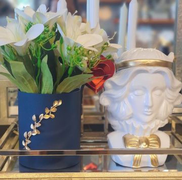 Lacivert Silindir Vazo 15cm