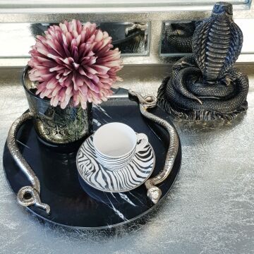 Mermer Tepsi Altın Yılan Kulplu