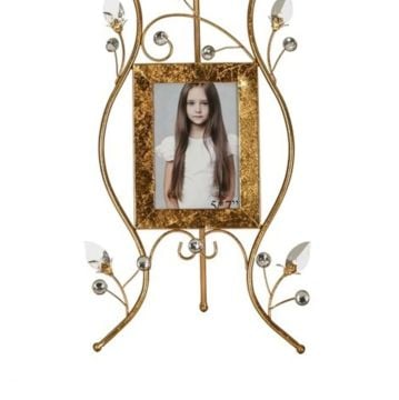 3 Katlı Gold Kristal Taşlı Metal Ayaklı Çerçeve