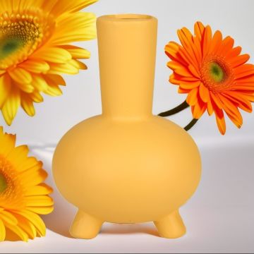 Seramik Vazo Sarı 21cm