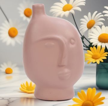 Dekoratif Seramik Face Vazo Pudra