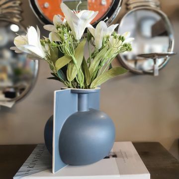 Lip Koyu Gri Küçük Vazo