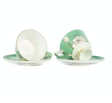 Peonia Yeşil 2li Çay Fincanı Seti 240cc