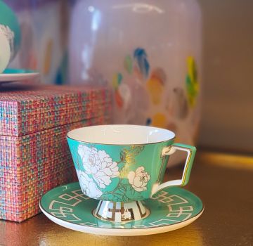 Peonia Yeşil 2li Çay Fincanı Seti 240cc