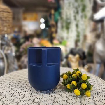 Handle Mavi Orta Boy Vazo